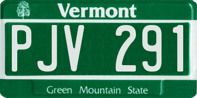 VT license plate PJV291