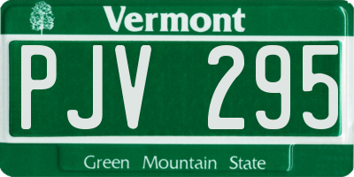 VT license plate PJV295