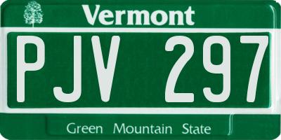 VT license plate PJV297