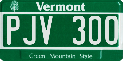VT license plate PJV300