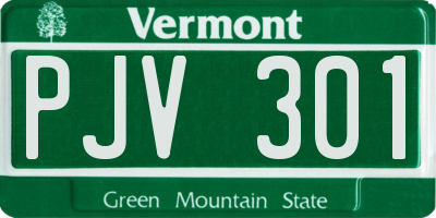 VT license plate PJV301