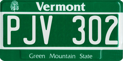 VT license plate PJV302