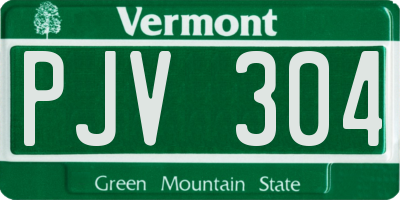 VT license plate PJV304