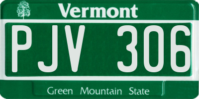 VT license plate PJV306
