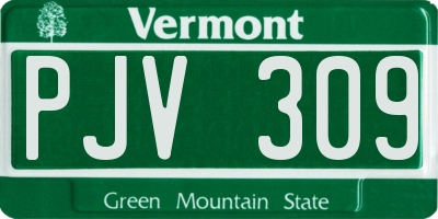 VT license plate PJV309