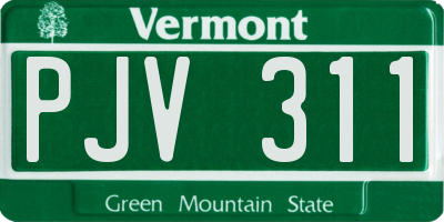VT license plate PJV311