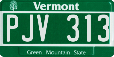 VT license plate PJV313