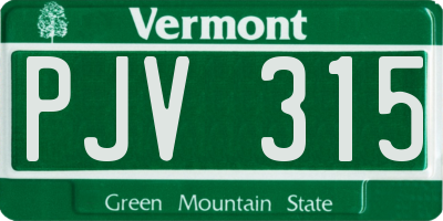 VT license plate PJV315