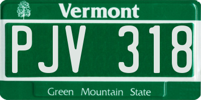 VT license plate PJV318