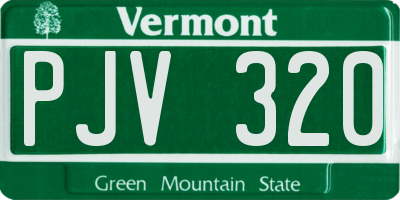 VT license plate PJV320