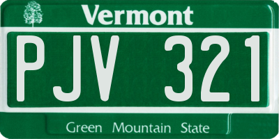 VT license plate PJV321