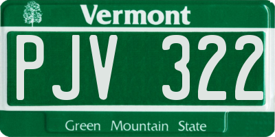 VT license plate PJV322