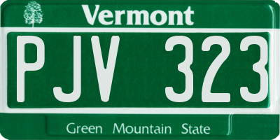 VT license plate PJV323