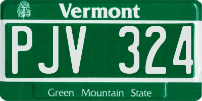VT license plate PJV324