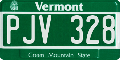 VT license plate PJV328