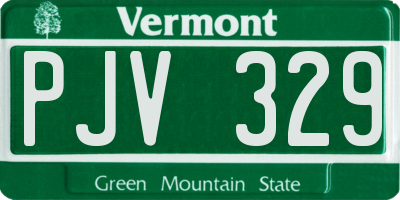 VT license plate PJV329
