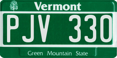 VT license plate PJV330