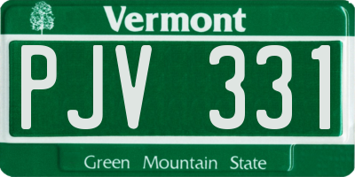 VT license plate PJV331