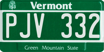 VT license plate PJV332