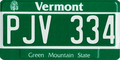 VT license plate PJV334