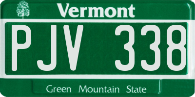 VT license plate PJV338