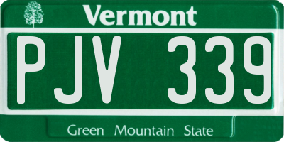VT license plate PJV339