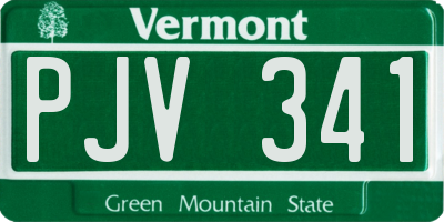 VT license plate PJV341