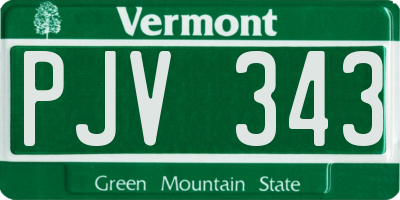 VT license plate PJV343