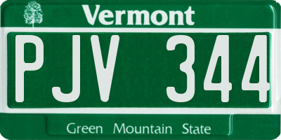 VT license plate PJV344