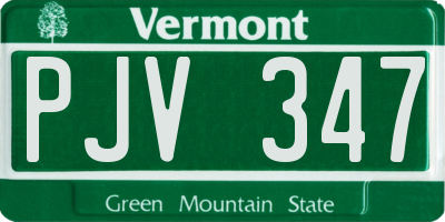 VT license plate PJV347