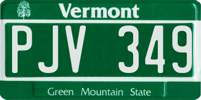 VT license plate PJV349