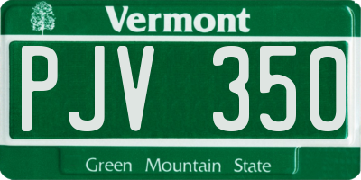 VT license plate PJV350