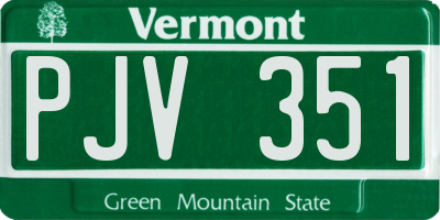 VT license plate PJV351
