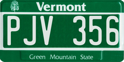 VT license plate PJV356