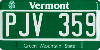 VT license plate PJV359