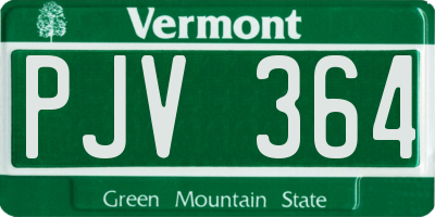 VT license plate PJV364