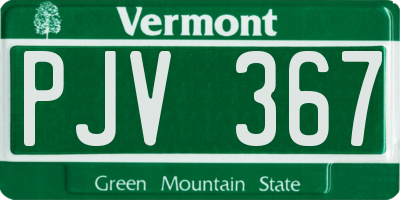 VT license plate PJV367