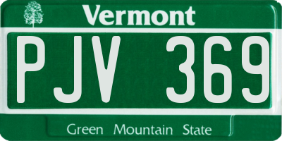 VT license plate PJV369