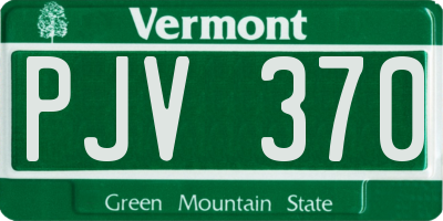 VT license plate PJV370