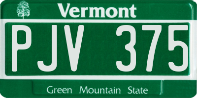 VT license plate PJV375