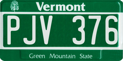 VT license plate PJV376