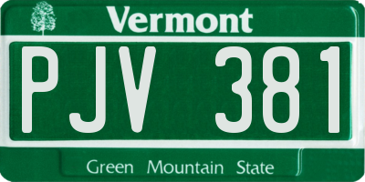 VT license plate PJV381