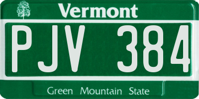 VT license plate PJV384
