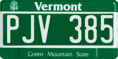 VT license plate PJV385