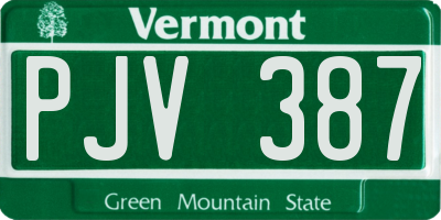 VT license plate PJV387