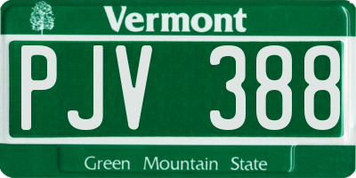 VT license plate PJV388
