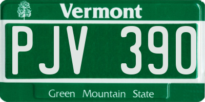 VT license plate PJV390