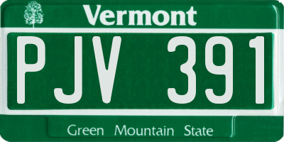 VT license plate PJV391