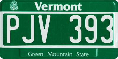 VT license plate PJV393