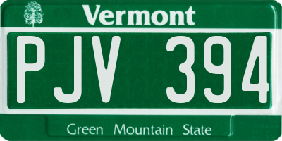 VT license plate PJV394